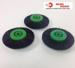 Cepillo limpiar cantos,disco verde,pelo negro estrecho convergente(1)